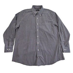 Nautica Shirt Men's 2XL Grey Plaid Long Sleeve Button Up EUC LN Workwear M7362K